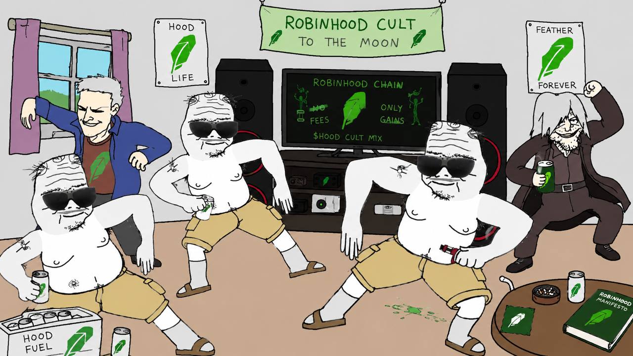 The Robinhood cult dancing to the moon